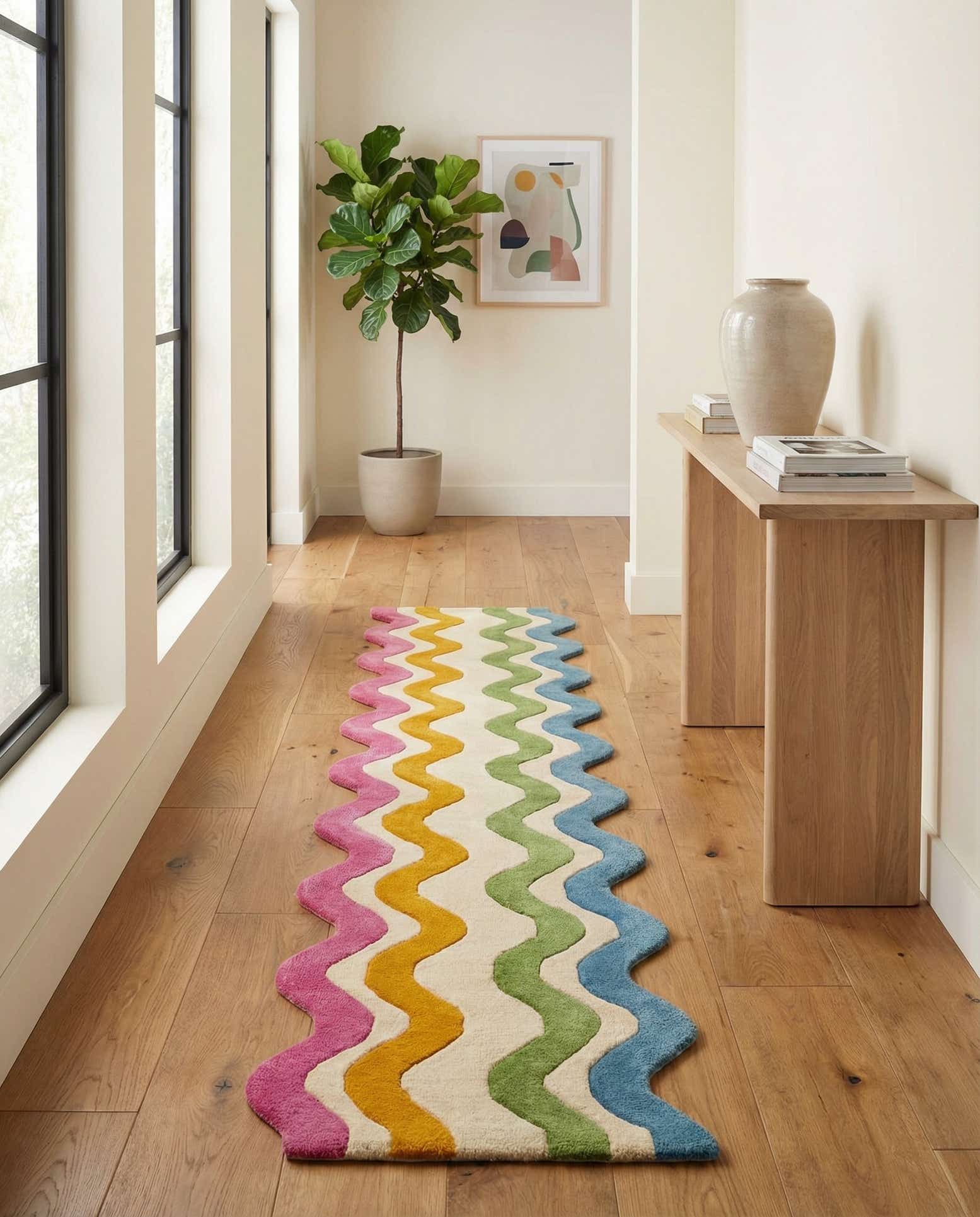 2' 7 x 10' Happy Rugs Wavy Wool Runner
