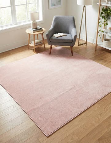 Rose Pink Everyday Solid Square Rug