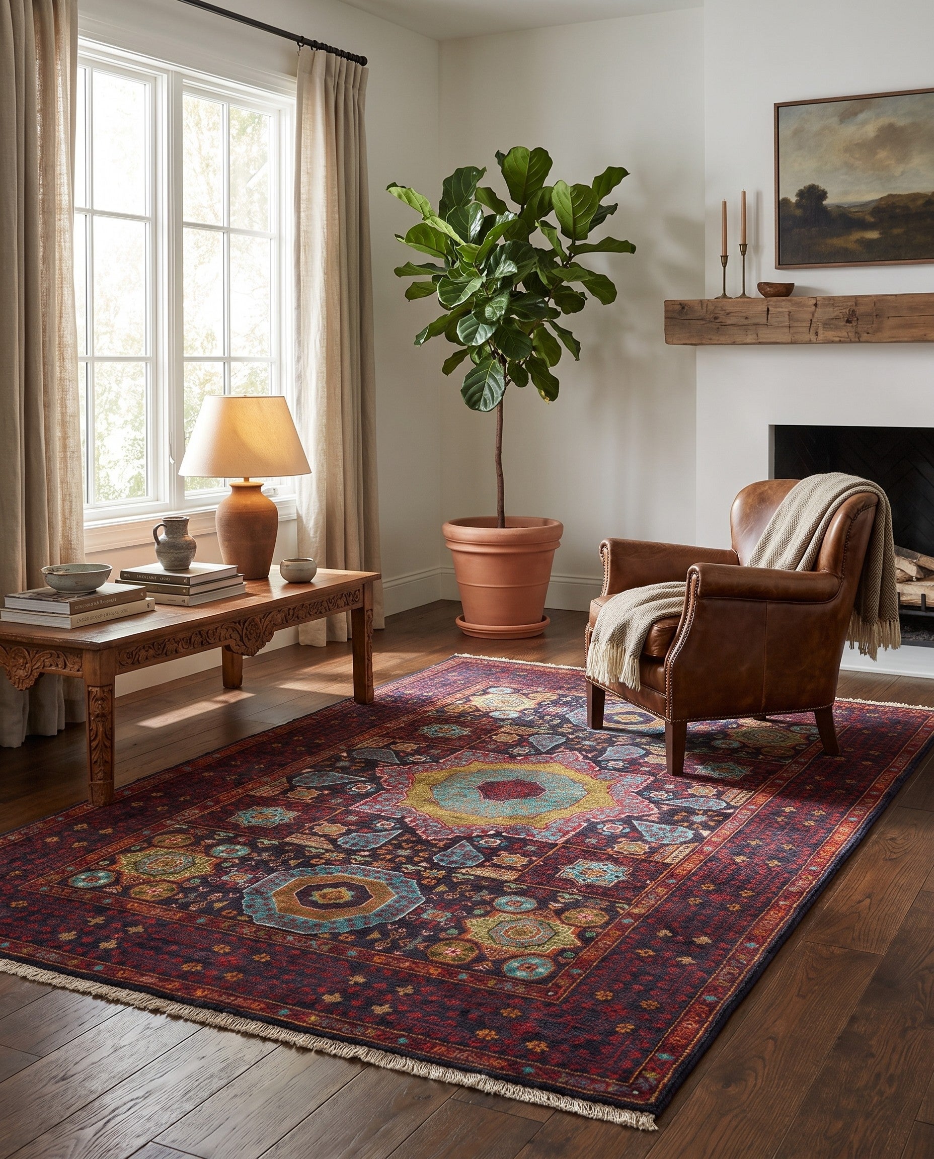 4' 2 x 6' Hand Knotted Mamluk Ziegler Rug