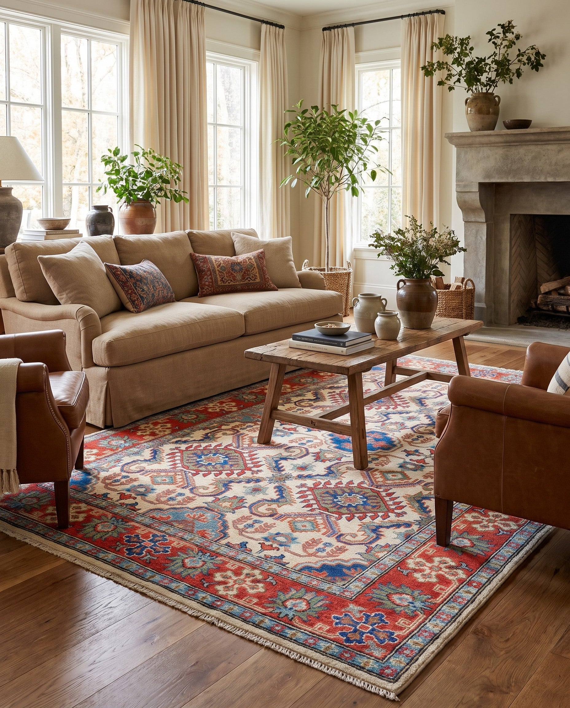 5' x 6' 11 Hand Knotted Kazak Rug