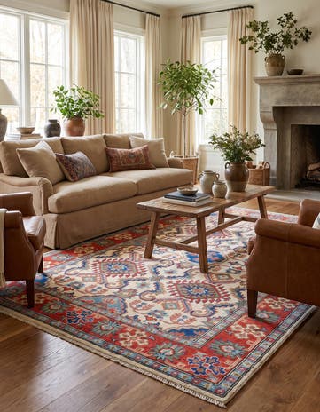 5' x 6' 11 Hand Knotted Kazak Rug