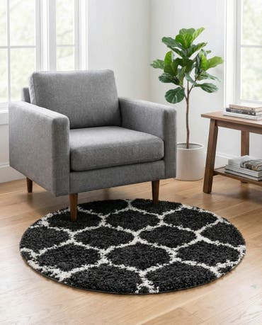  3' 3 x 3' 3 Athena Shag Round Rug