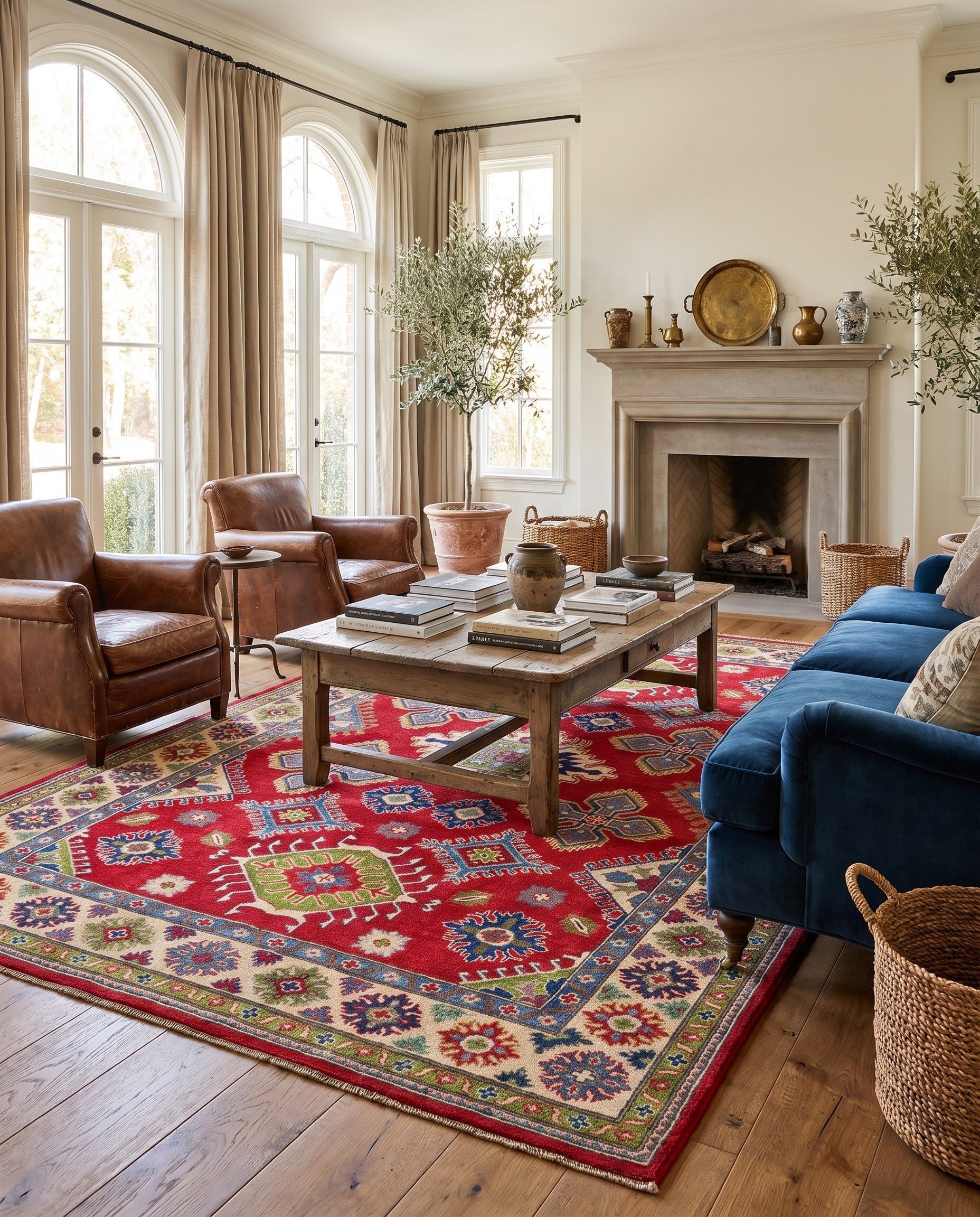 5' 11 x 9' 4 Hand Knotted Kazak Rug