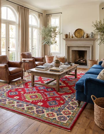 5' 11 x 9' 4 Hand Knotted Kazak Rug