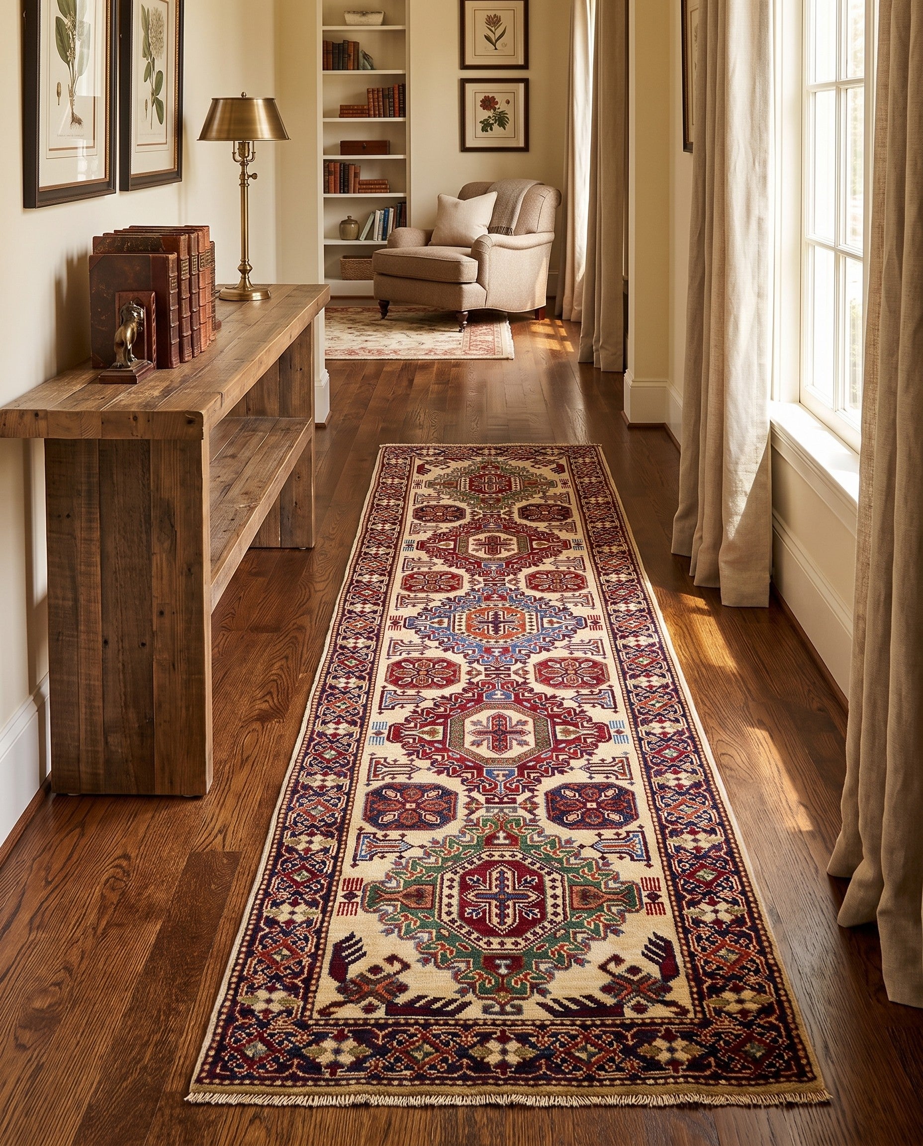2' 6 x 8' 10 Hand Knotted Kazak Runner Rug