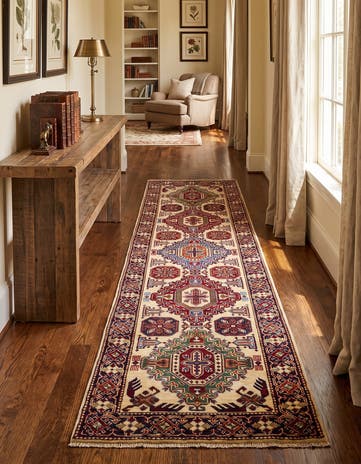 2' 6 x 8' 10 Hand Knotted Kazak Runner Rug
