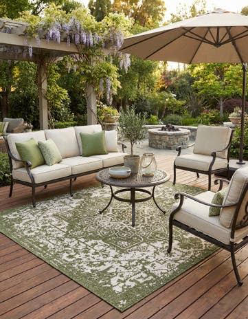 7' 10 x 7' 10 Easy-Clean Jill Zarin Dubai Indoor / Outdoor Square Rug