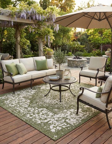 7' 10 x 7' 10 Easy-Clean Jill Zarin Dubai Indoor / Outdoor Square Rug