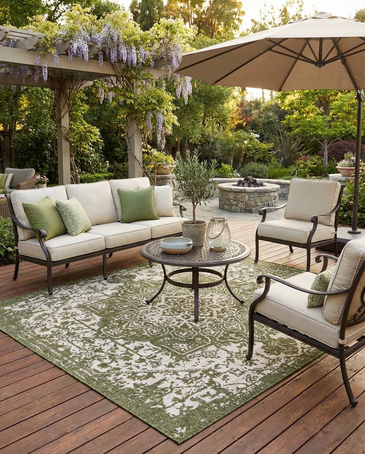 Detail image of 7' 10 x 7' 10 Easy-Clean Jill Zarin Dubai Indoor / Outdoor Square Rug