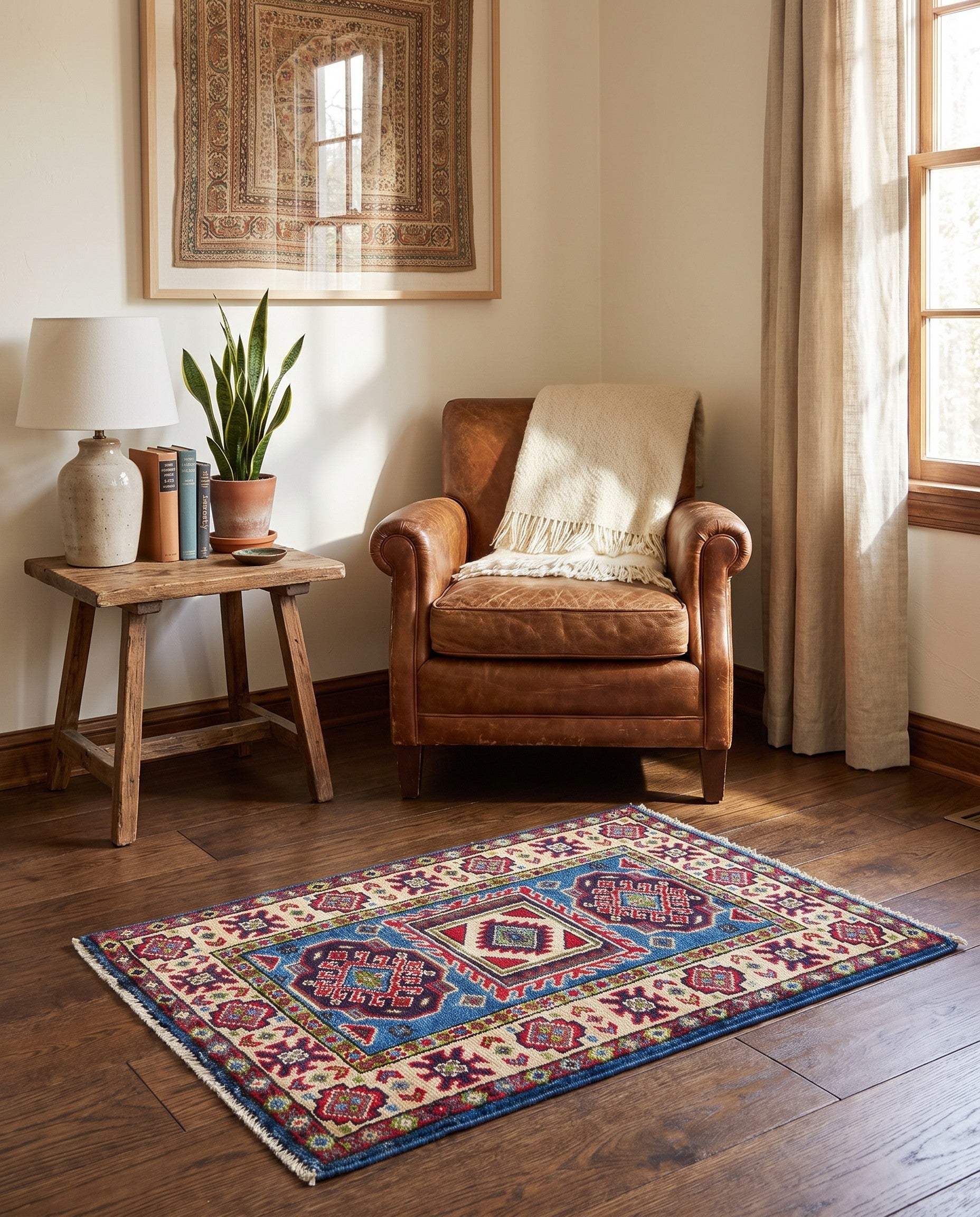2' x 3' Hand Knotted Kazak Rug