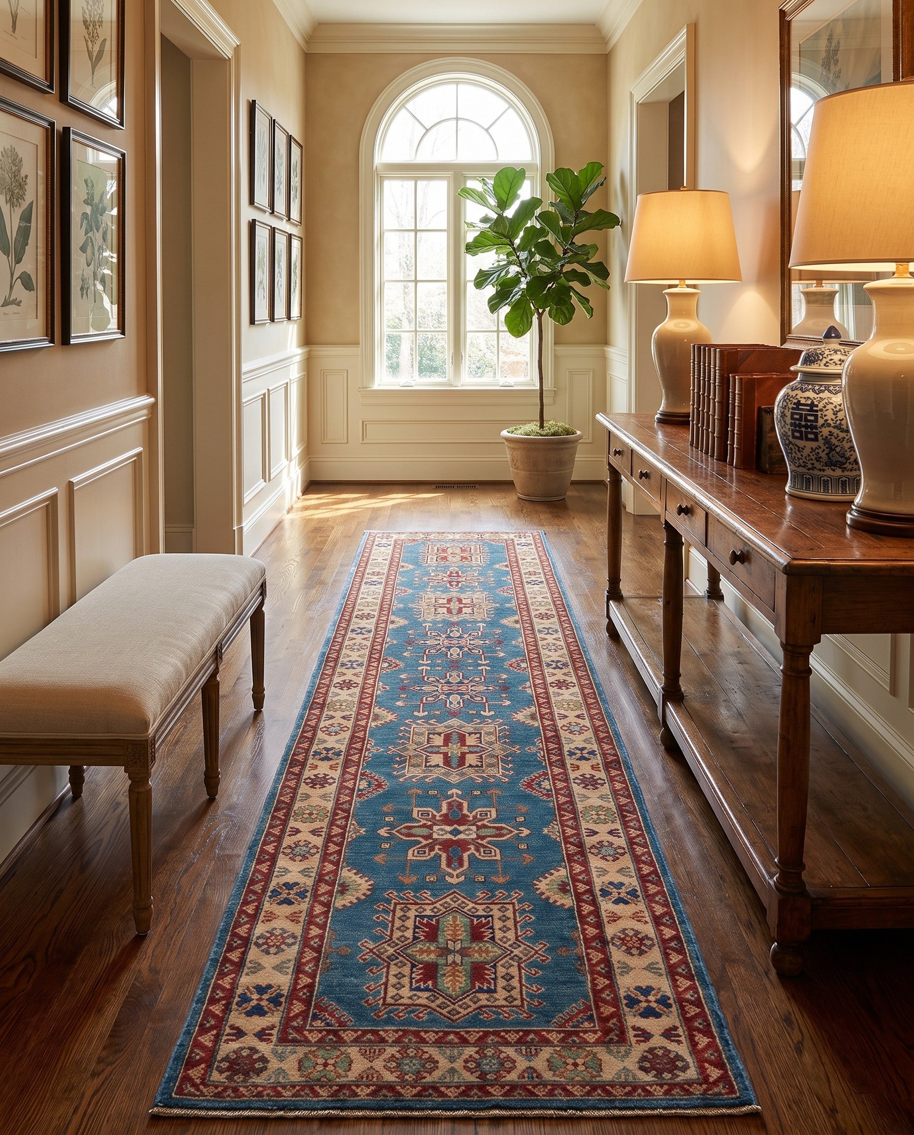 3' 3 x 13' 1 Hand Knotted Kazak Runner Rug