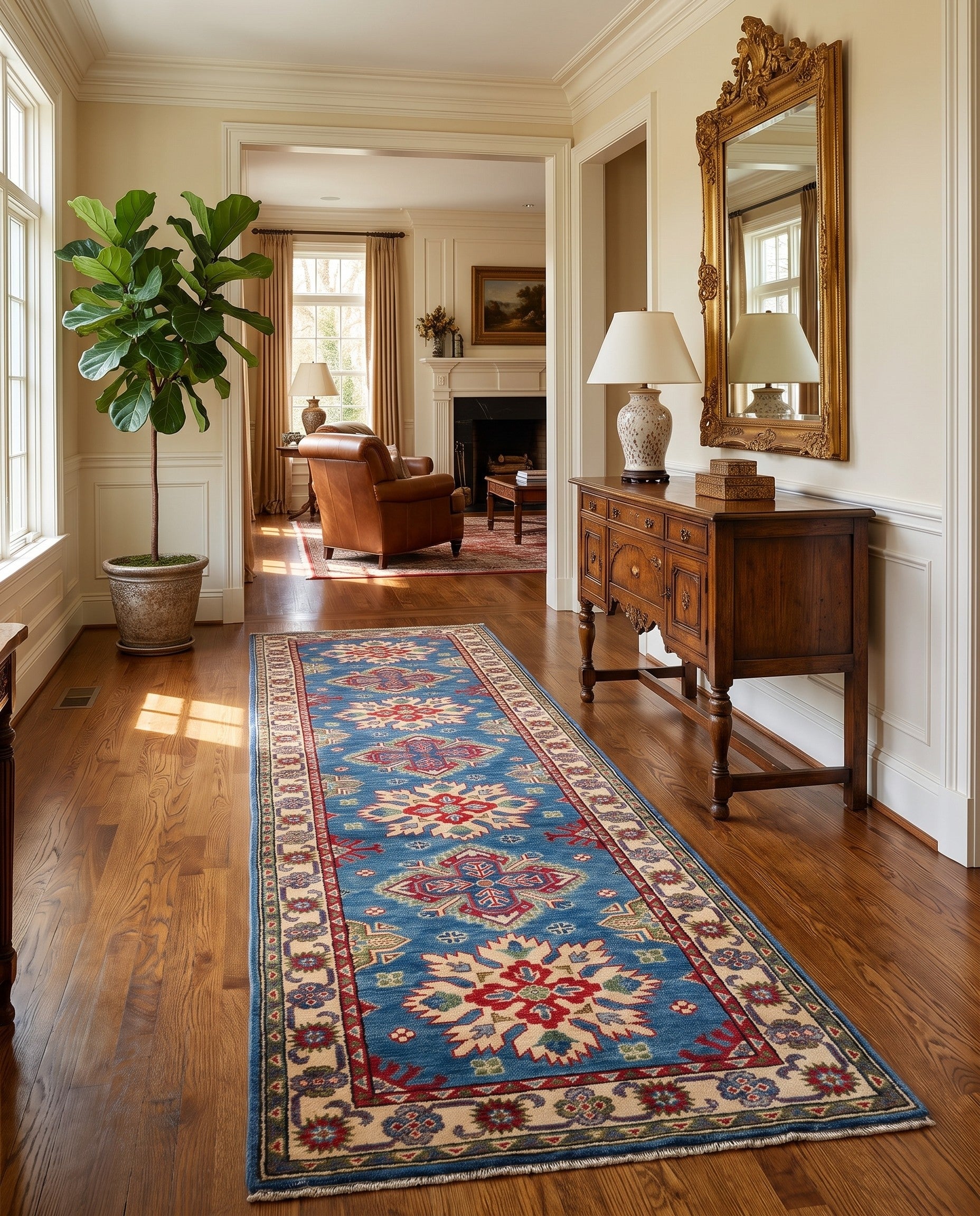2' 8 x 9' 9 Hand Knotted Kazak Runner Rug