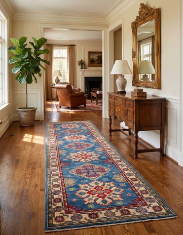 2' 8 x 9' 9 Hand Knotted Kazak Runner Rug