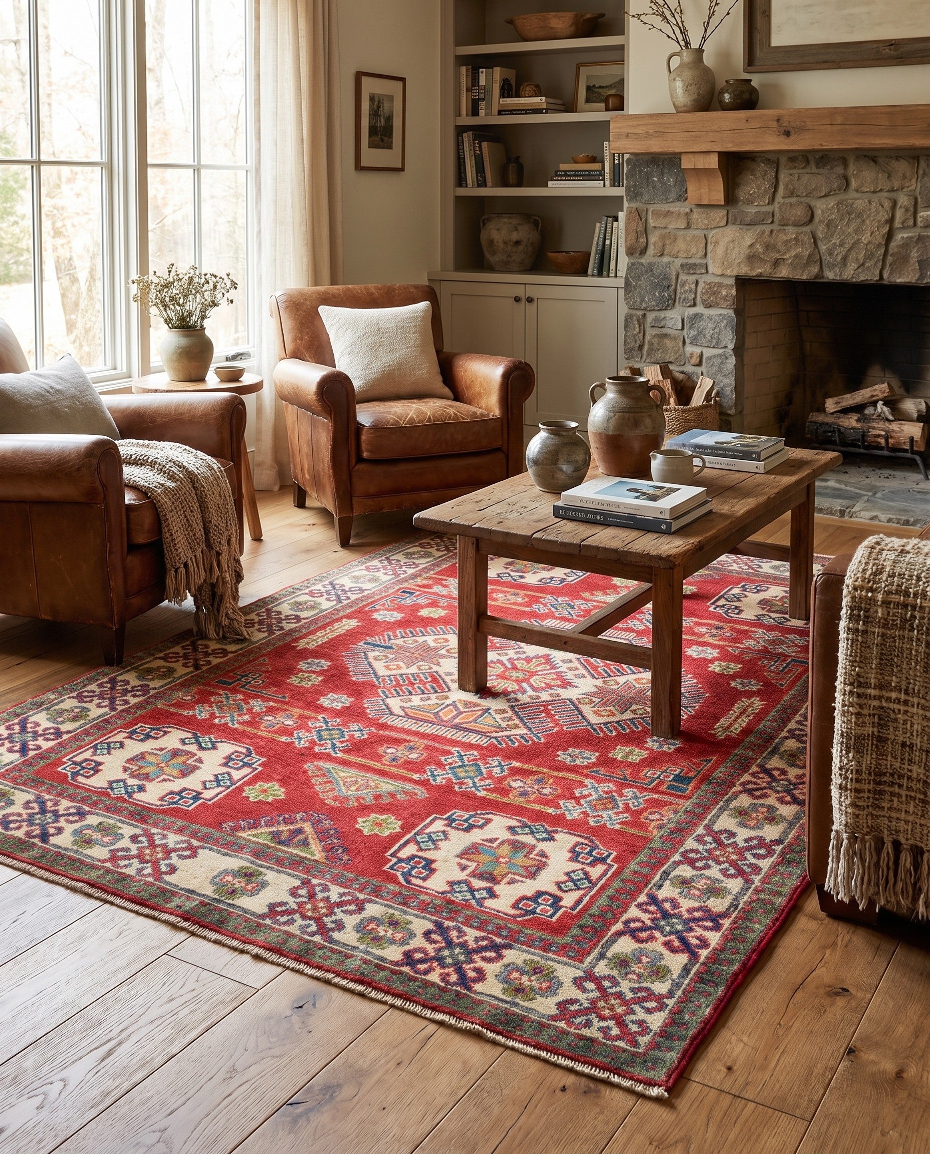 4' x 6' Hand Knotted Kazak Rug
