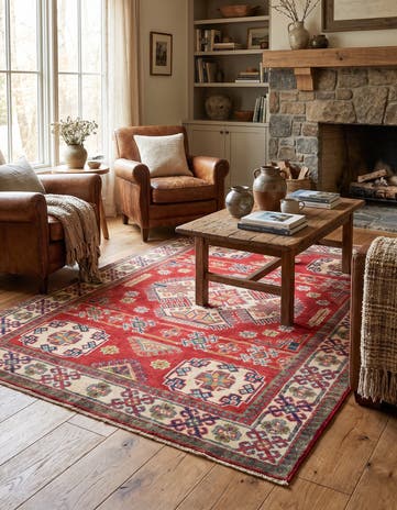 4' x 6' Hand Knotted Kazak Rug