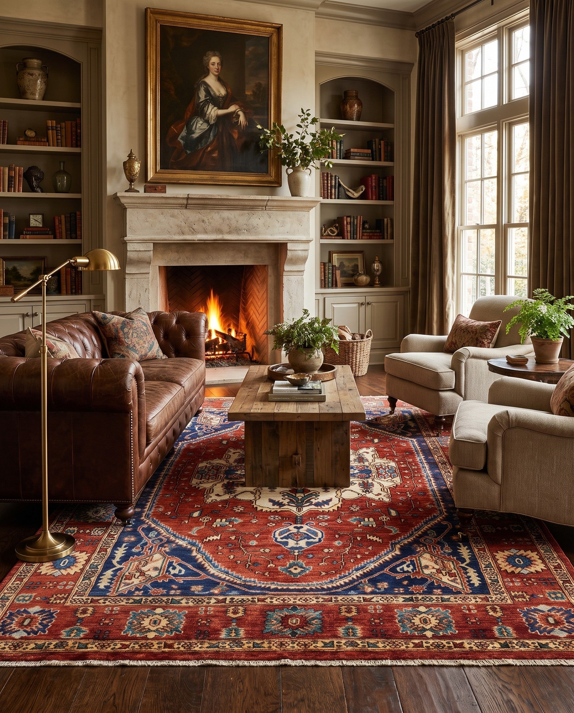 5' 7 x 8' Hand Knotted Heriz Rug