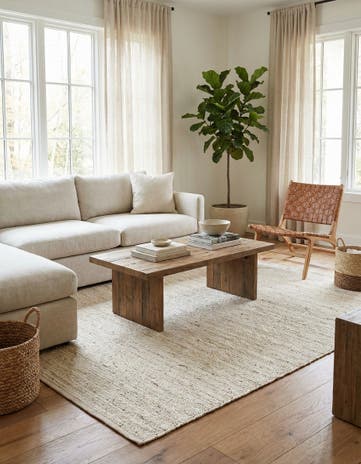 8' x 10' Handmade Braided Jute Rug
