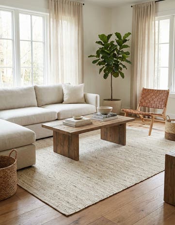 8' x 10' Handmade Braided Jute Rug
