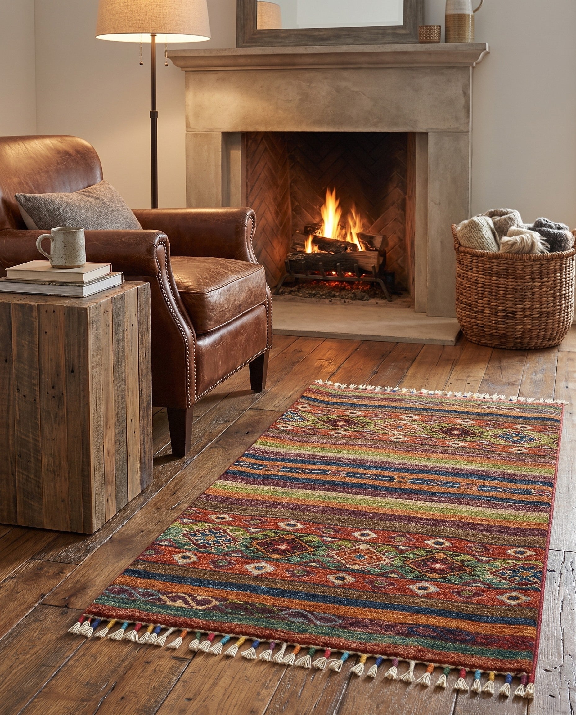 1' 8 x 3' 3 Hand Knotted Ziegler Rug