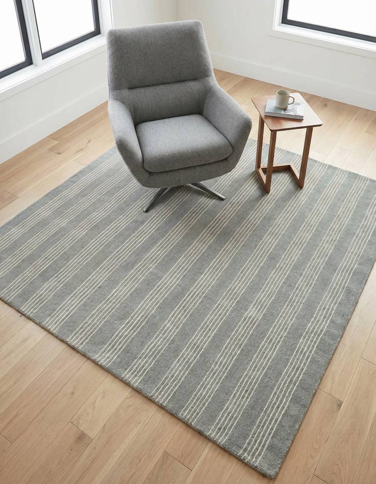 Detail image of  5' 1 x 5' 1 Jill Zarin Striped Wool Square Rug