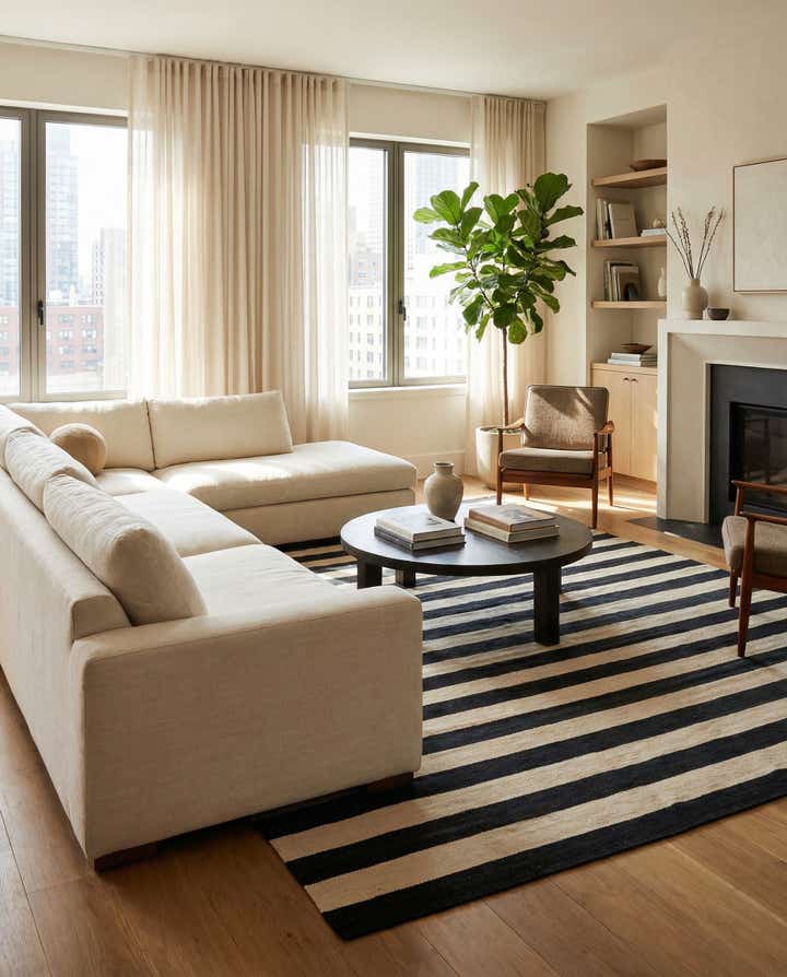 5' 6 x 8' Hand Woven Kilim Modern Wool Rug