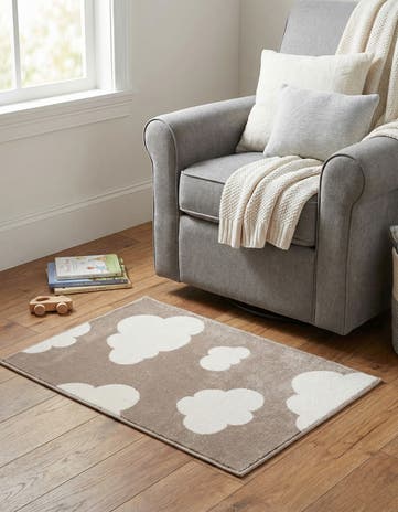 Hazelnut Beige Whimsy Kids Rug