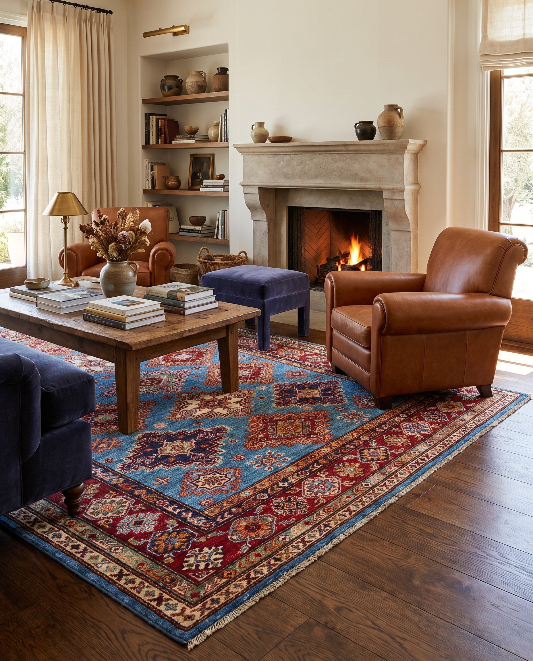 5' 1 x 6' 10 Hand Knotted Kazak Rug