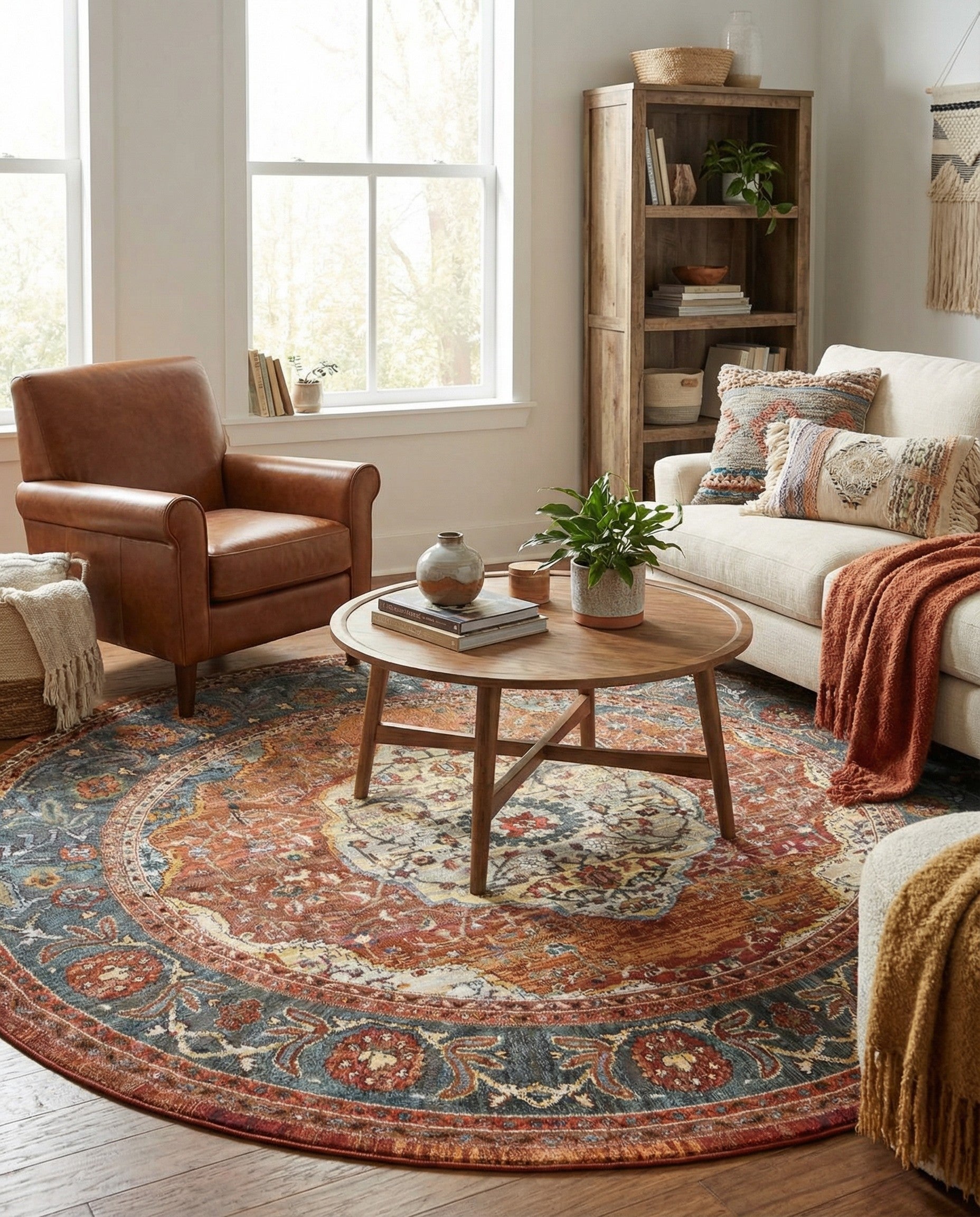 Rust Red Havana Round Rug