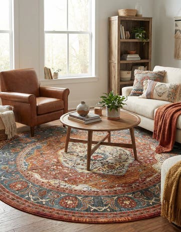 Rust Red Havana Round Rug