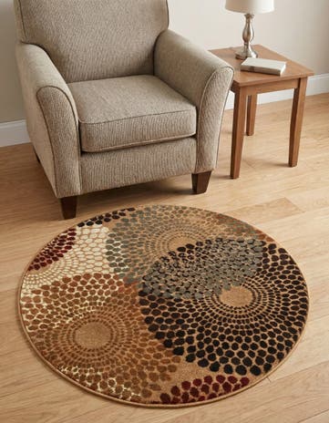 Beige Cafe Round Rug