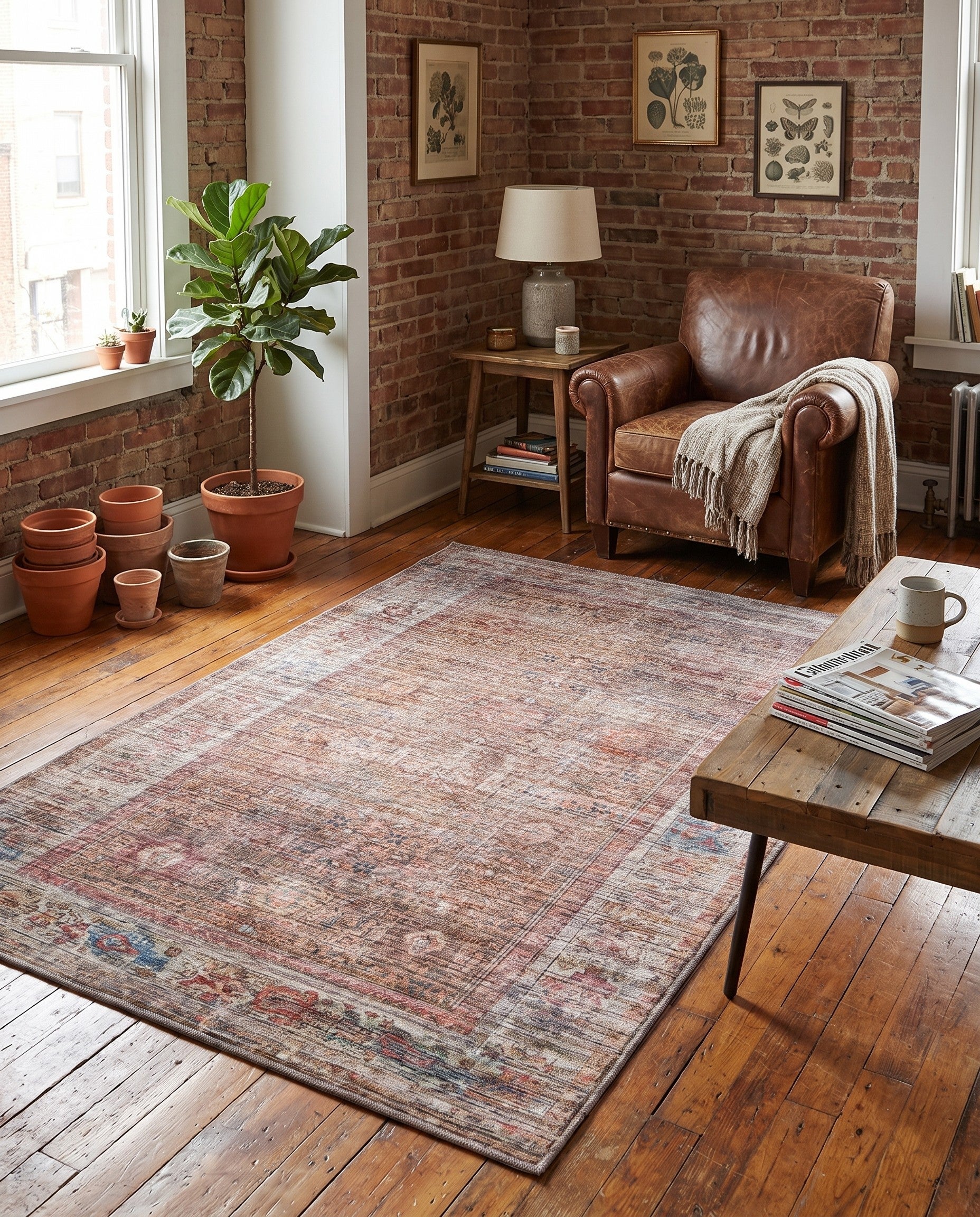 5' 3 x 8' Washable Nostalgia Rug