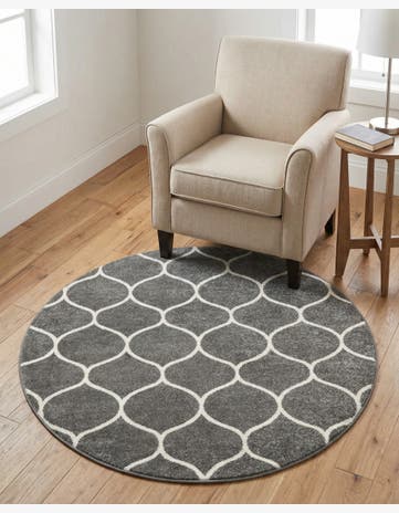 3' x 3' Trellis Frieze Round Rug