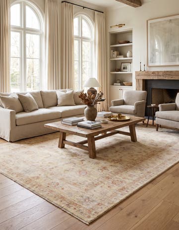 6' 11 x 10' 2 Hand Knotted Ziegler Rug