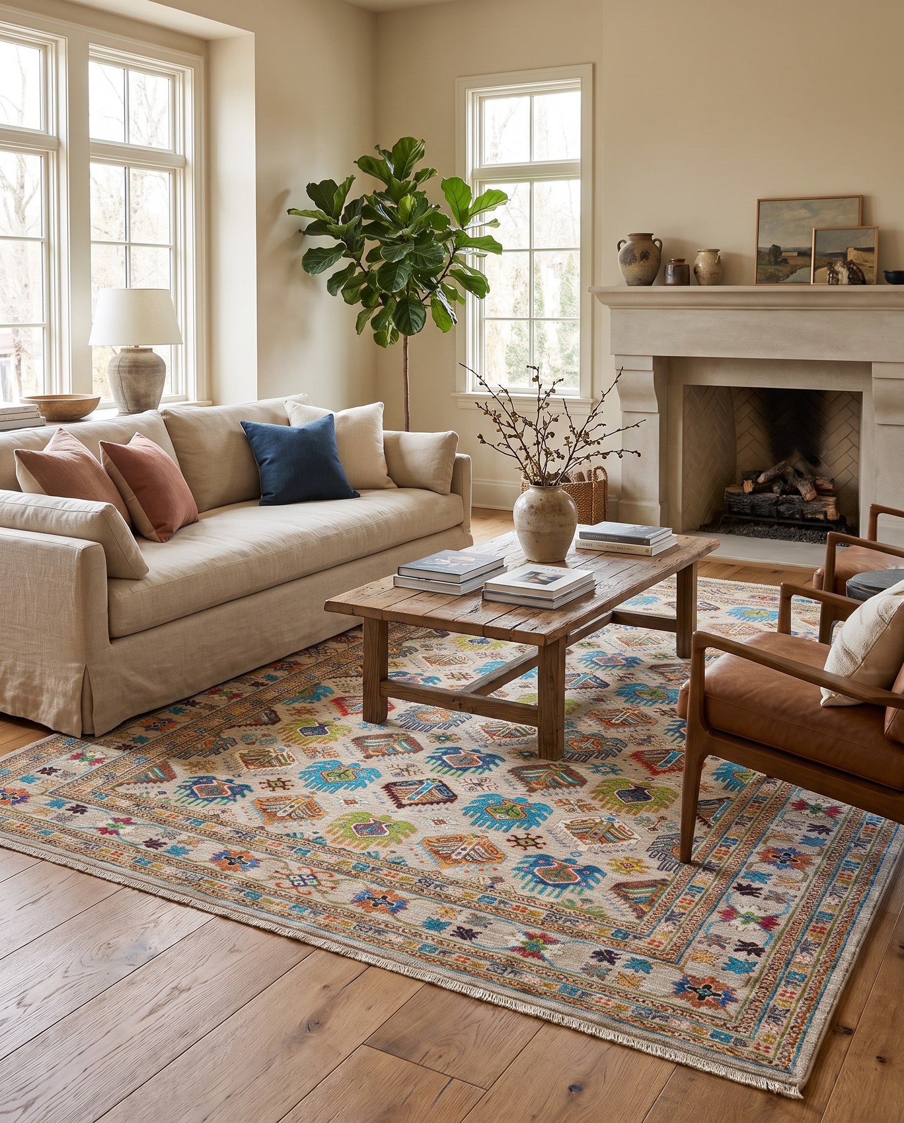 6' 11 x 9' 9 Hand Knotted Ariana Ziegler Rug
