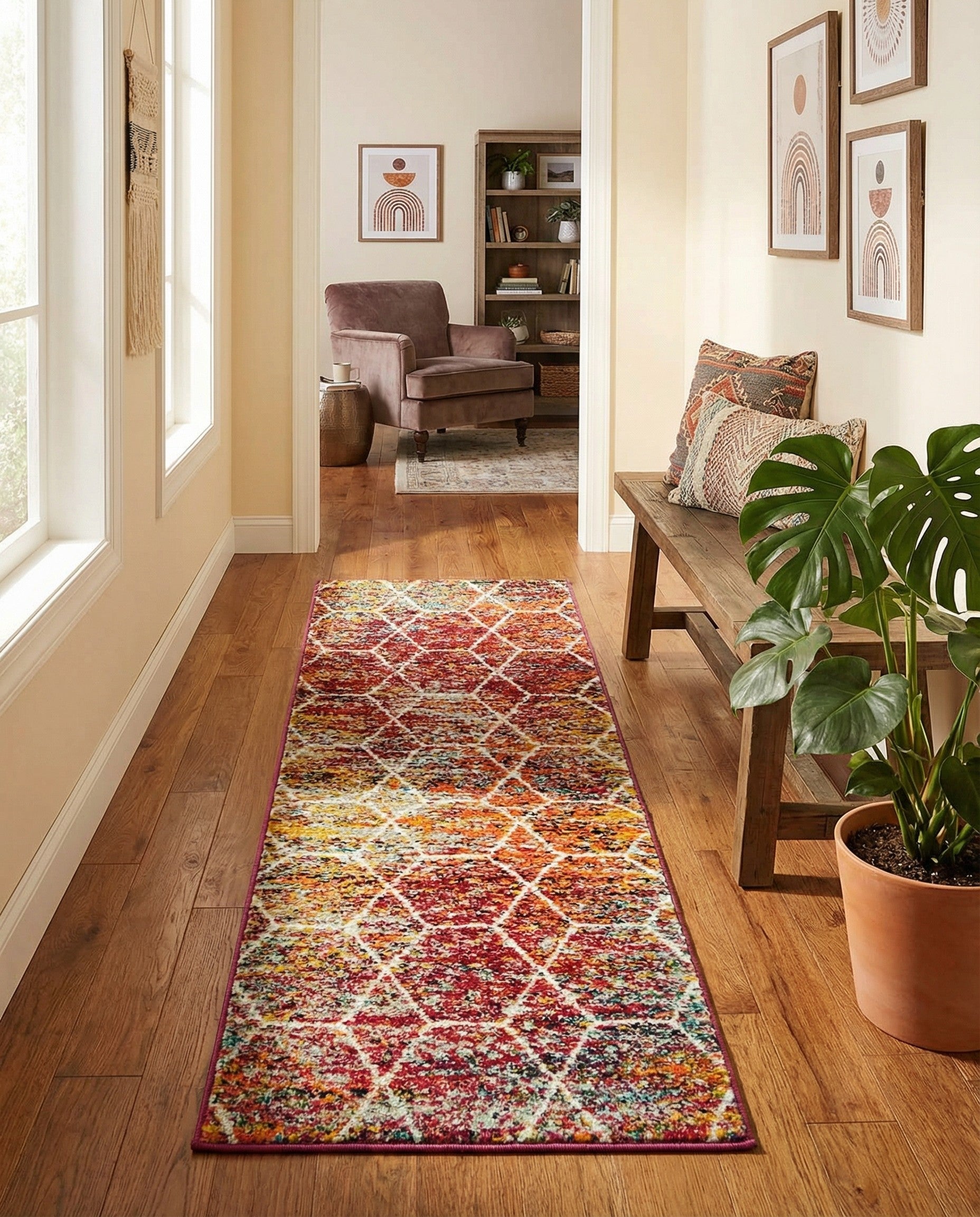 2' x 6' Trellis Frieze Runner Rug