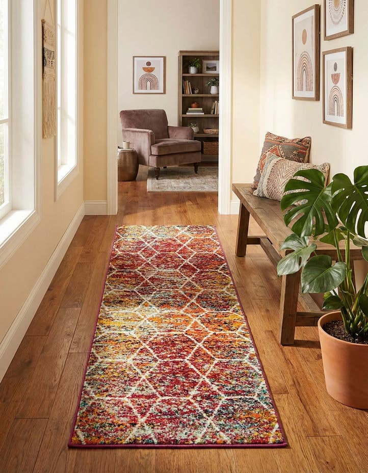 2' x 6' Lattice Frieze Runner Rug