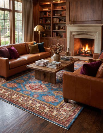 6' 11 x 10' Hand Knotted Kazak Rug