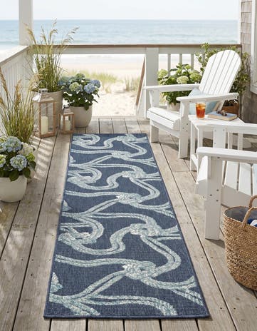 2' x 8' Easy-Clean Coastal Indoor / Outdoor Runner Rug