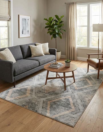 Gray Cream Caspian Rug