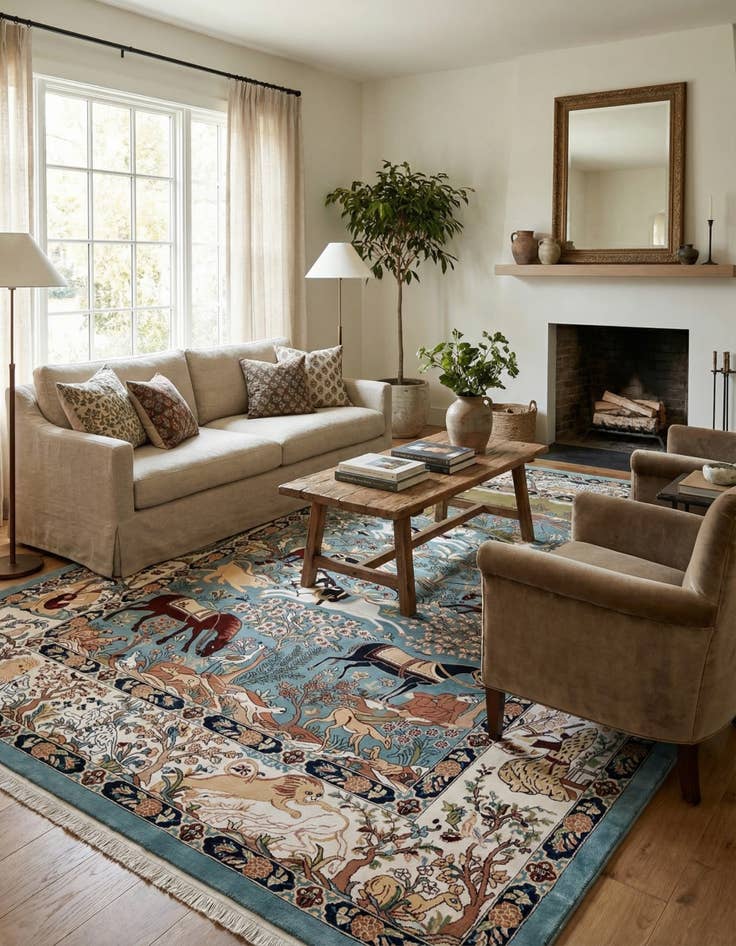 Detail image of 10' x 14' Nain Design Rug