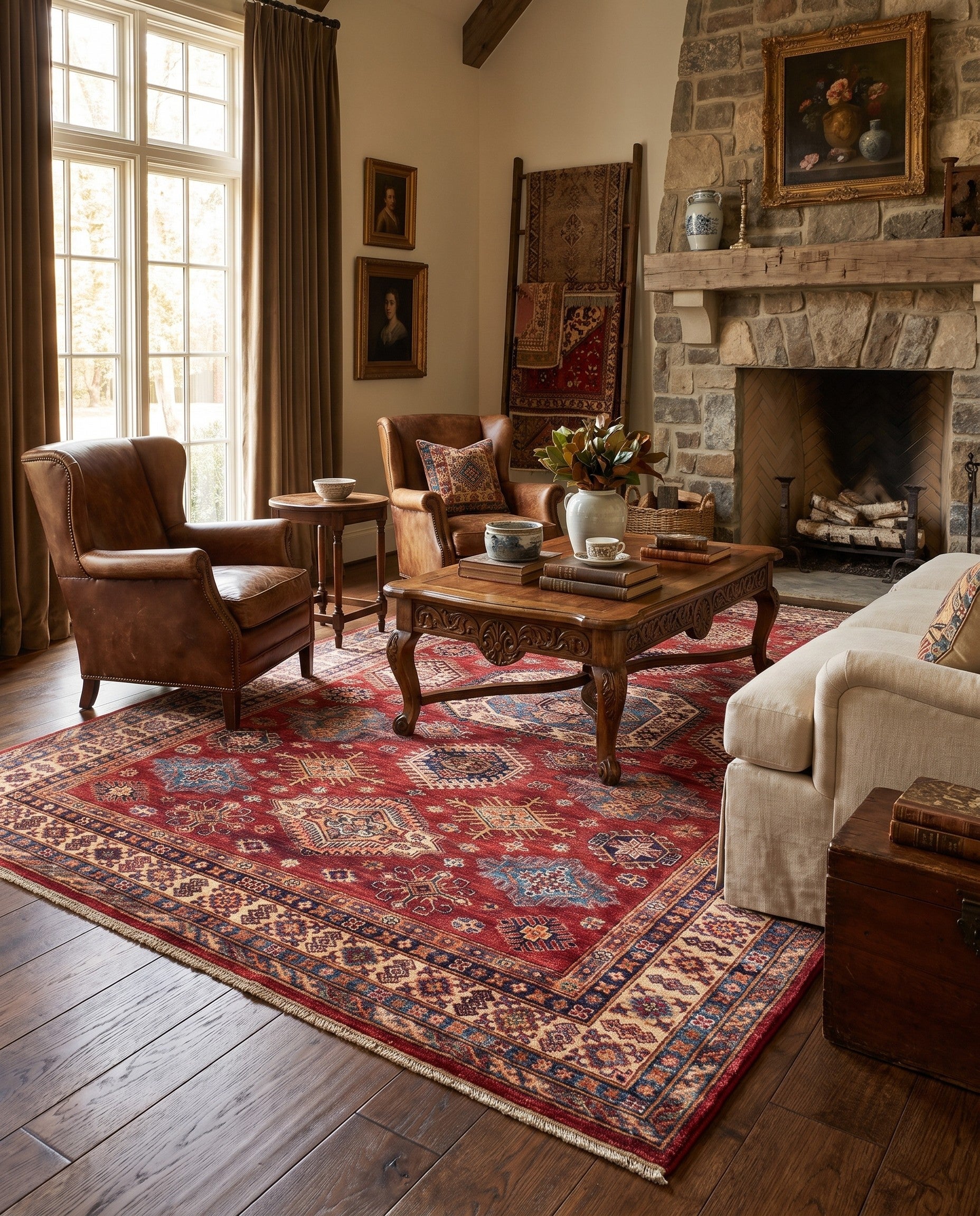 6' 2 x 8' 11 Hand Knotted Kazak Rug