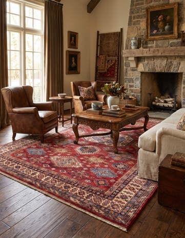 6' 2 x 8' 11 Hand Knotted Kazak Rug