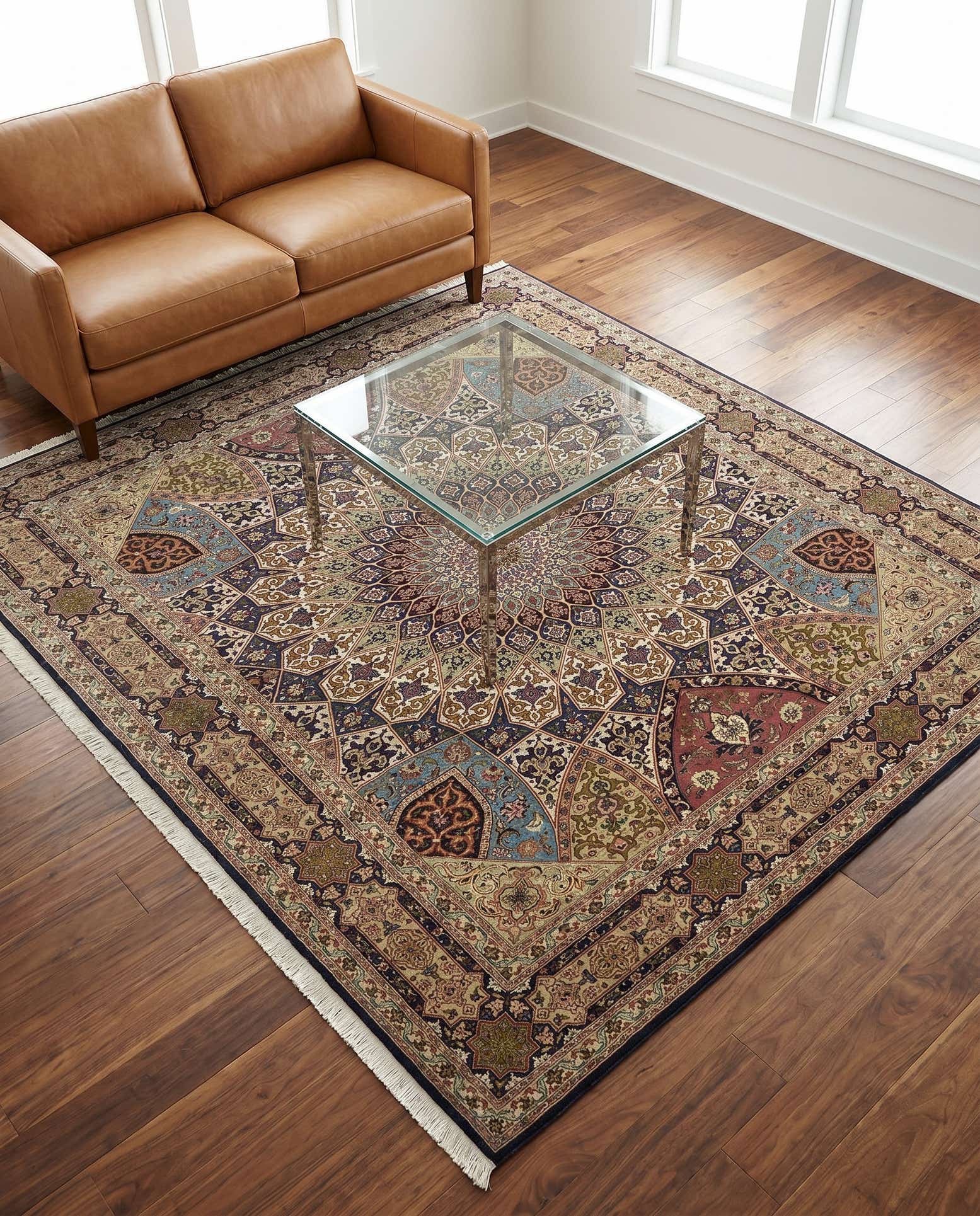 6' 8 x 8' 3 Hand Knotted Tabriz Persian Square Rug