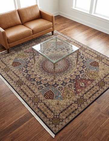 6' 8 x 8' 3 Hand Knotted Tabriz Persian Square Rug