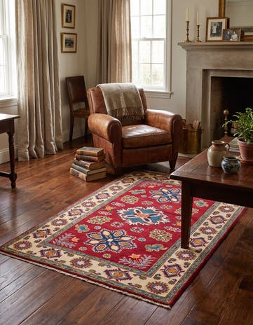 3' 3 x 4' 7 Hand Knotted Kazak Rug