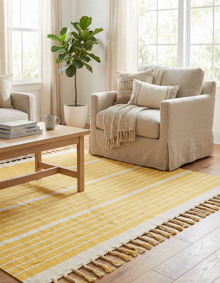 Detail image of 7' 1 x 7' 1  Hand Woven Chindi Cotton Square Rug