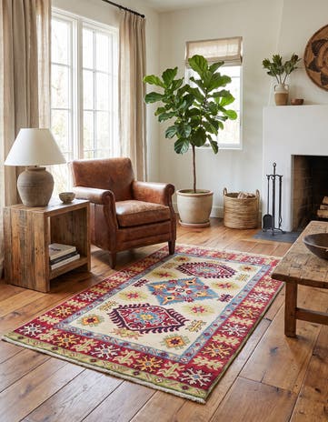 3' x 4' 11 Hand Knotted Kazak Rug