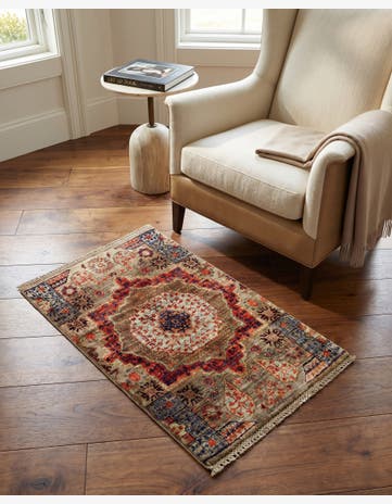 1' 11 x 2' 11 Hand Knotted Mamluk Ziegler Rug