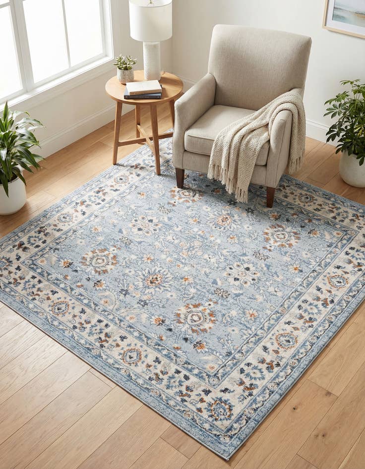 Detail image of 5' 3 x 5' 3 Charlotte Square Rug