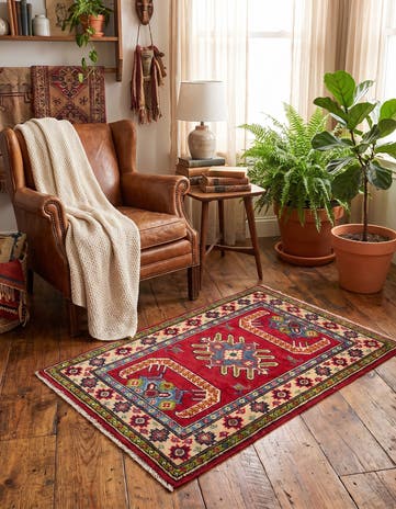 2' x 2' 10 Hand Knotted Kazak Rug